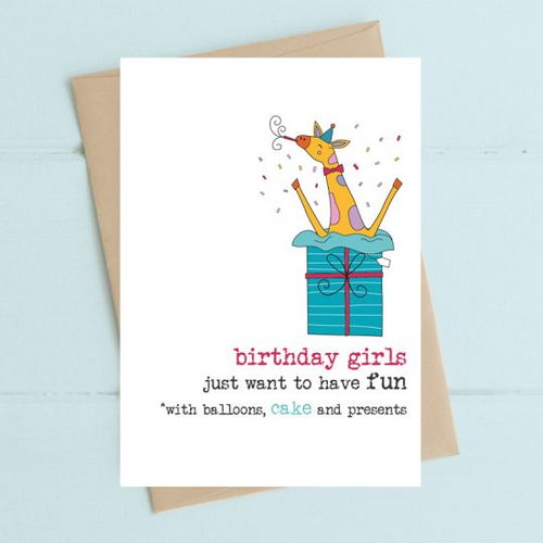 Dandelion Card - Birthday girls just want to have fun