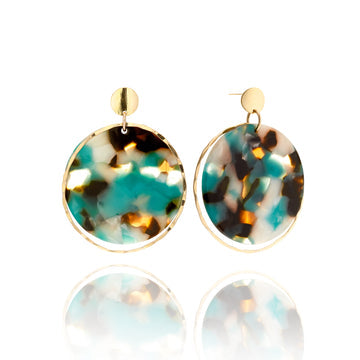 Scribble & Stone Earrings - 14kt GoldFill Ocean Disc Hoops