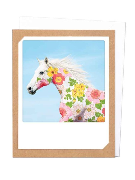 Pickmotion Photo-Card - Horse with Flowers