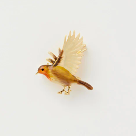 Fable Jewellery - Enamel Flying Robin Brooch