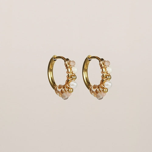 My Heritage Earrings - Ø12mm Mixed Gemstones Loops