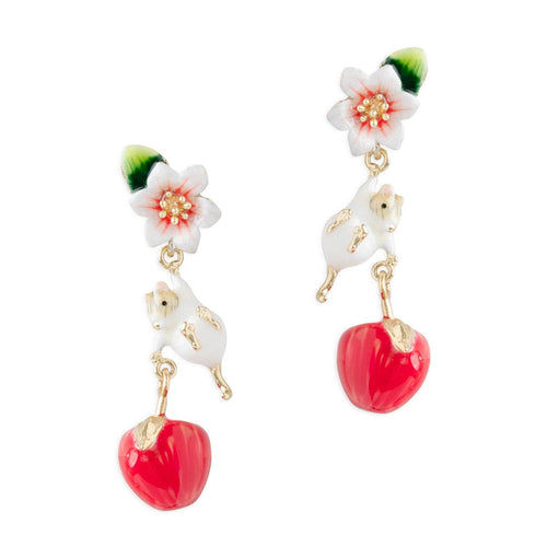 Bill Skinner Earrings - Apple Blossom & Mouse Drops