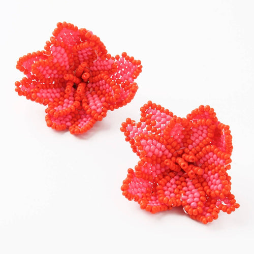 My Doris Earrings - 3D Flower in Neon