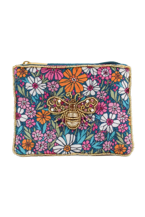 My Doris Pouch - Floral Bee Print (Small)