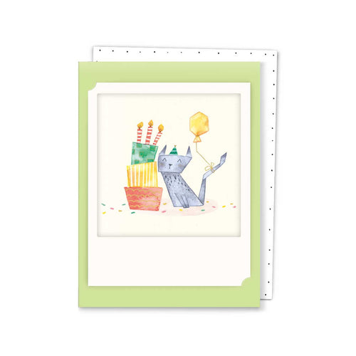 Pickmotion Mini-Card - Birthday Cat and Cake