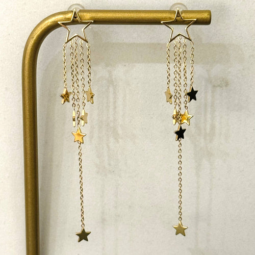 Cassette Barcelona Earrings - Multi Stars Stainless Steel Dangle