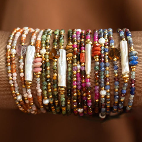 My Heritage Bracelet - Tiger Eye Mixed Gems with Pearl