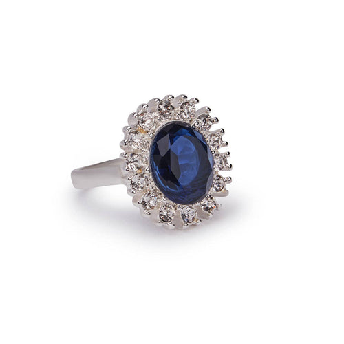 Lovett Ring - Lady Diana Sapphire and Crystal Stone Ring