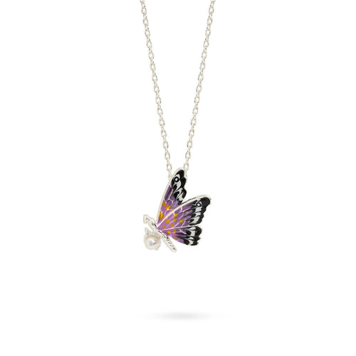 Bill Skinner Necklace - Butterfly & Pearl Pendant