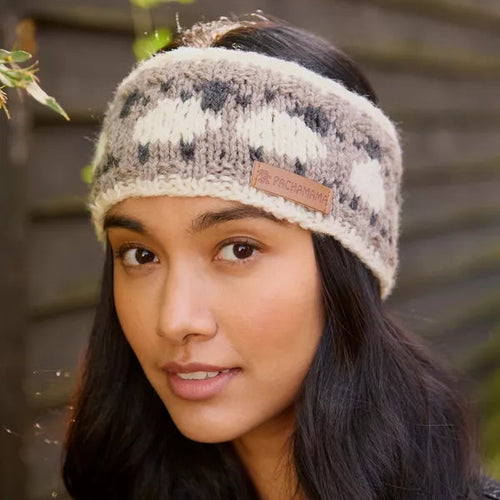 Pachamama Knitted Headband - Merino Sheep in Mushroom