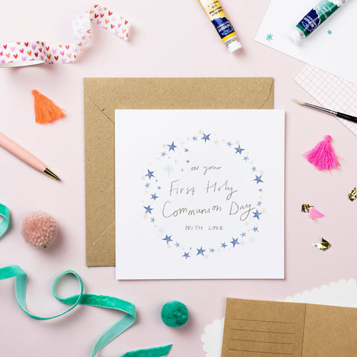 Pickled Pom Pom Communion Card - With Love on Your First Communion