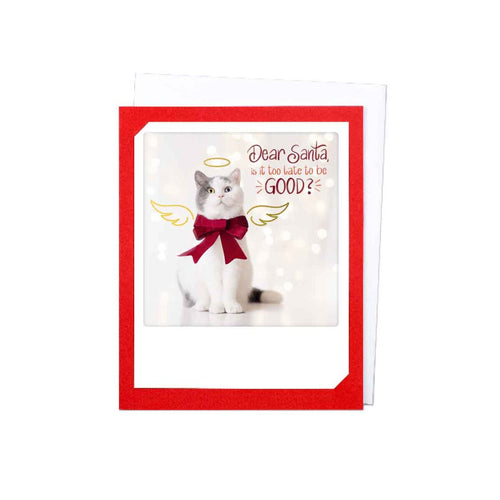Pickmotion Christmas Photo-Card - Dear Santa Is it too Late to Be Good?