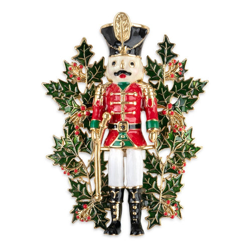 Bill Skinner Brooch - Nutcracker and Holly