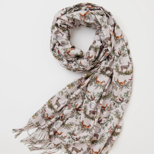 Fable Scarf - A Night's Tale Woodland Crystal Grey