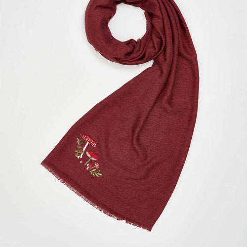 Fable Scarf - Pashmina Mushroom Burgundy