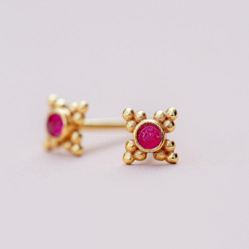 Muja Juma Earrings - Round Studs with Dots