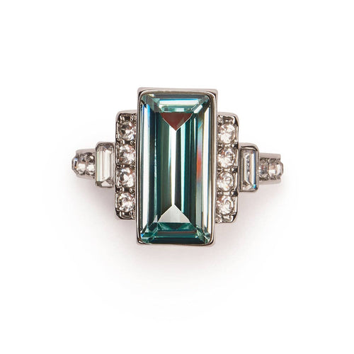 Lovett Ring - Art Deco Light Azure