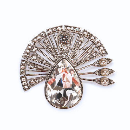 Lovett Brooch - Art Deco Silver Fan