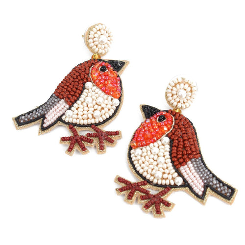 My Doris Earrings - Christmas Robins