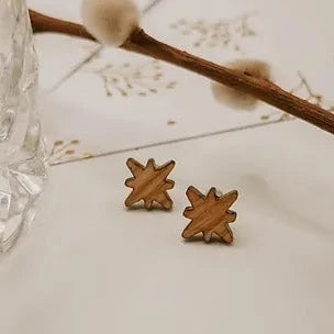 Selky Earrings - Northern Star Stud - Ash Wood