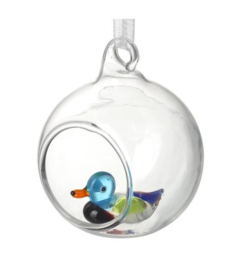 Heaven Sends Christmas Bauble - Glass Globe Duck