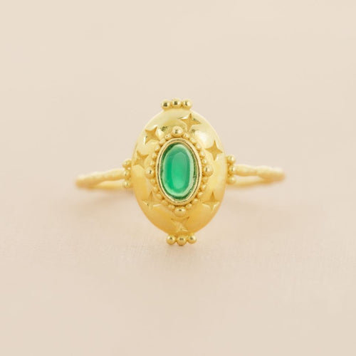 Muja Juma Ring - Green Agate Dione