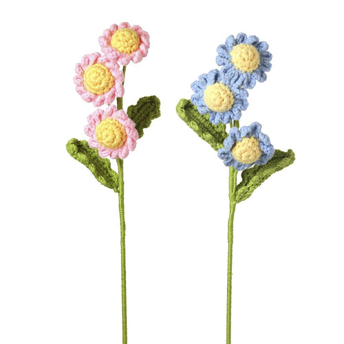 Heaven Sends - Knitted Blue or Pink Flower Stem