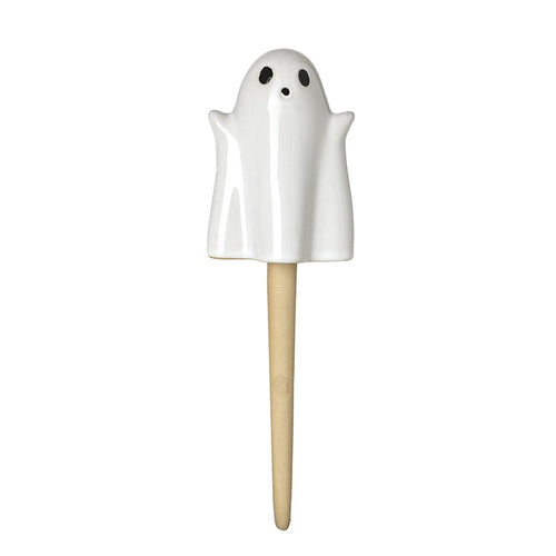 Heaven Sends Halloween - White Ceramic Ghost on Stick