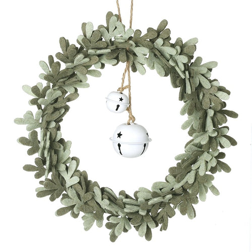 Heaven Sends Christmas - Felt Wreath with Bell