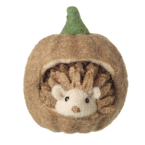 Heaven Sends - Felt Hedgehog in Pumpkin