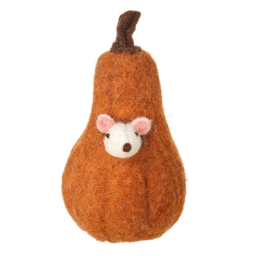 Heaven Sends Halloween - Felt Tall Pumpkin with Mouse