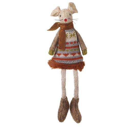Heaven Sends - Sitting Felt Mouse with Scarf