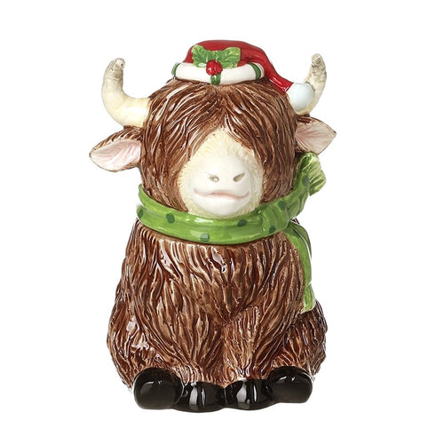 Heaven Sends Christmas - Highland Cow Cookie Jar