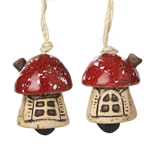 Heaven Sends - Red Stoneware Mushroom Bell