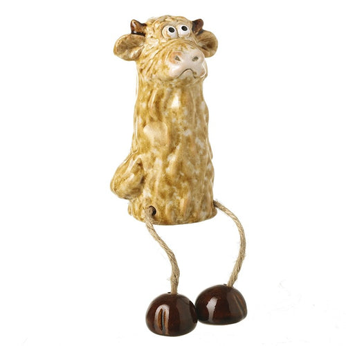 Heaven Sends - Ceramic Highland Cow with Dangly Legs