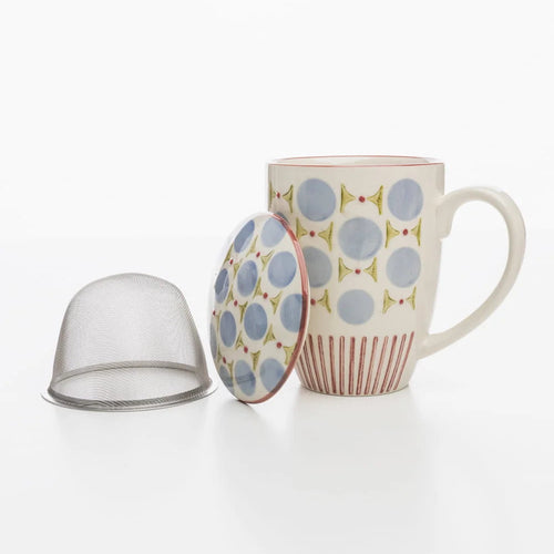 Tranquillo Homeware - Mug Retrofloria Cup with Tea Strainer