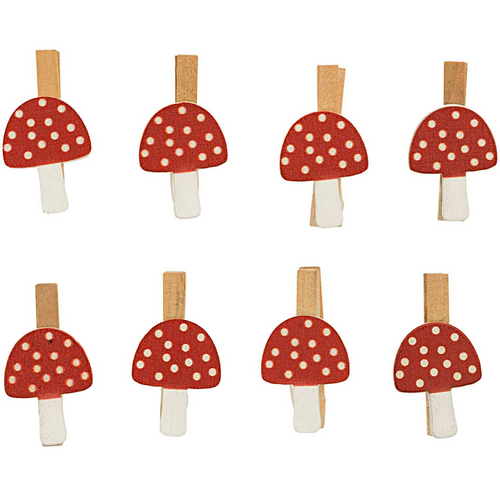 Paper Poetry Wooden Pegs - Mushrooms