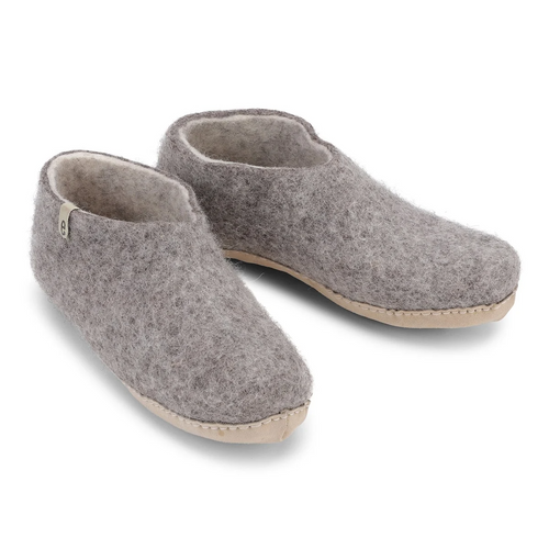 Egos Copenhagen - Handmade Slipper Shoes in Natural Grey