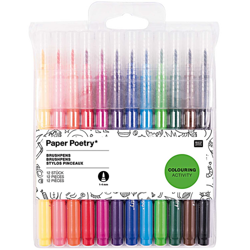 Paper Poetry Pens - Brush Pens set of 12