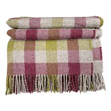 McNutt of Donegal Throw in Eco Recycled Wool - Forever Orchard Check