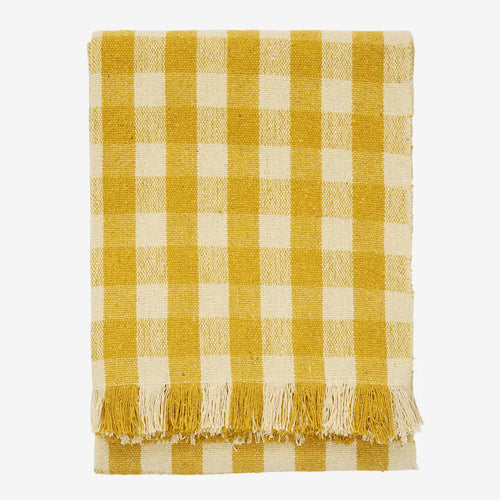 Madam Stoltz Throw - Yellow Recycled Cotton Throw