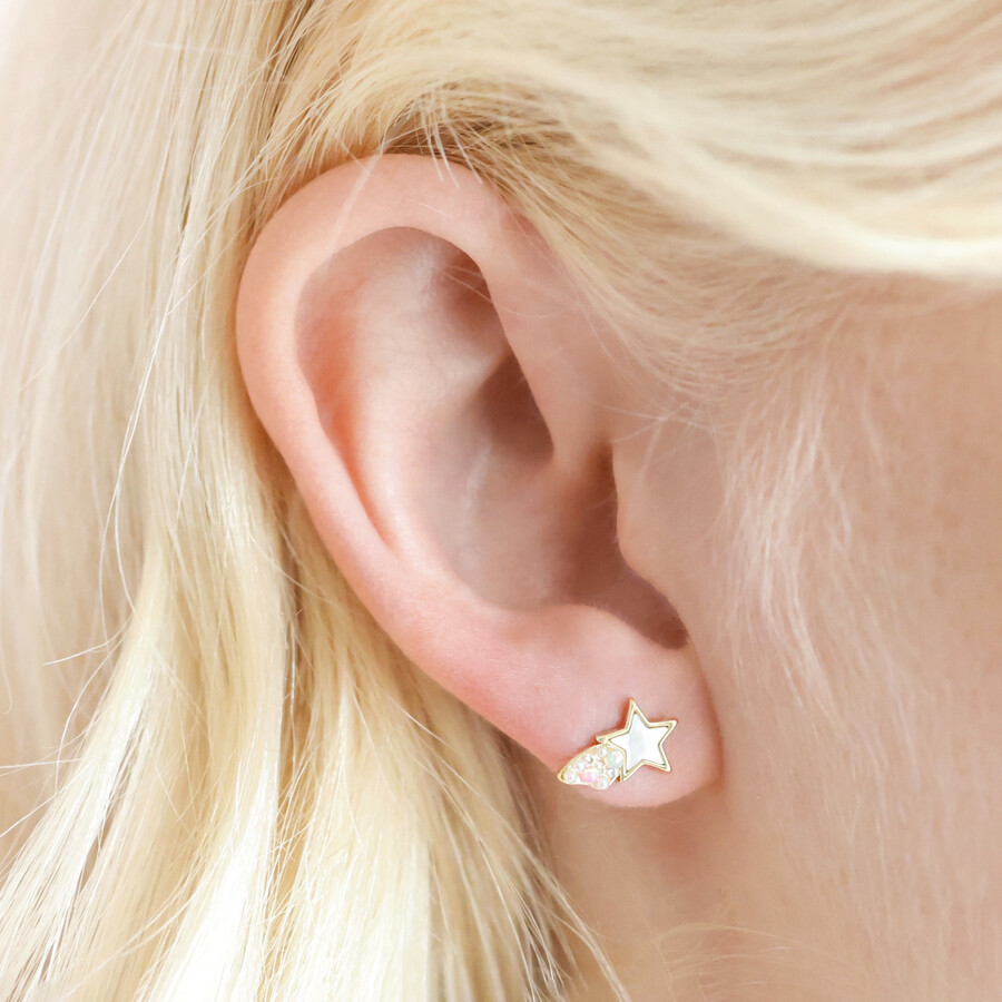 Lisa Angel Earrings - Mother of Pearl Shooting Star Stud