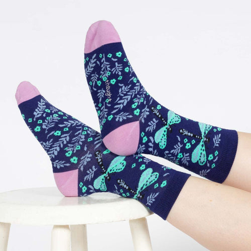 Thought Ladies Socks - Bamboo Dragonfly