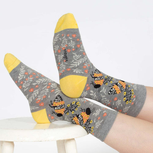 Thought Ladies Socks - Bamboo Floral Bee