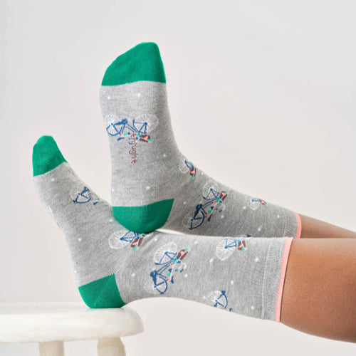 Thought Ladies Socks - Bunting Bike Bamboo Socks