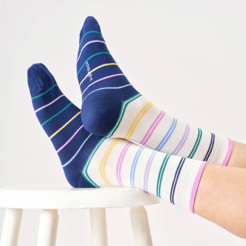 Thought Ladies Socks - Block Stripe Bamboo Socks