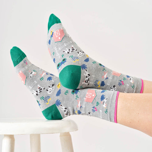 Thought Ladies Socks - Farmyard Cotton Socks