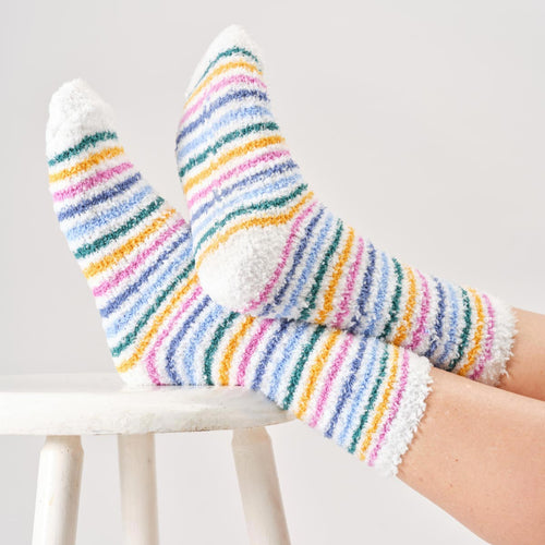 Thought Ladies Socks - Stripe Fluffy Socks