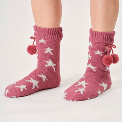 Thought Ladies Slipper Socks - Starry Cosy Cabin Socks