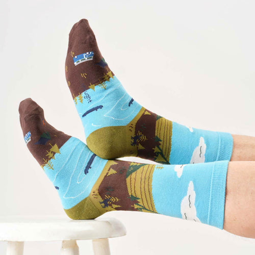 Thought Mens Socks - Camping Scene Cotton Socks